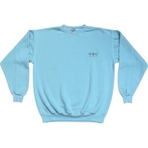 Miro Sweatshirt Cozumel Mexico Embroidered Sailboat Medium Blue